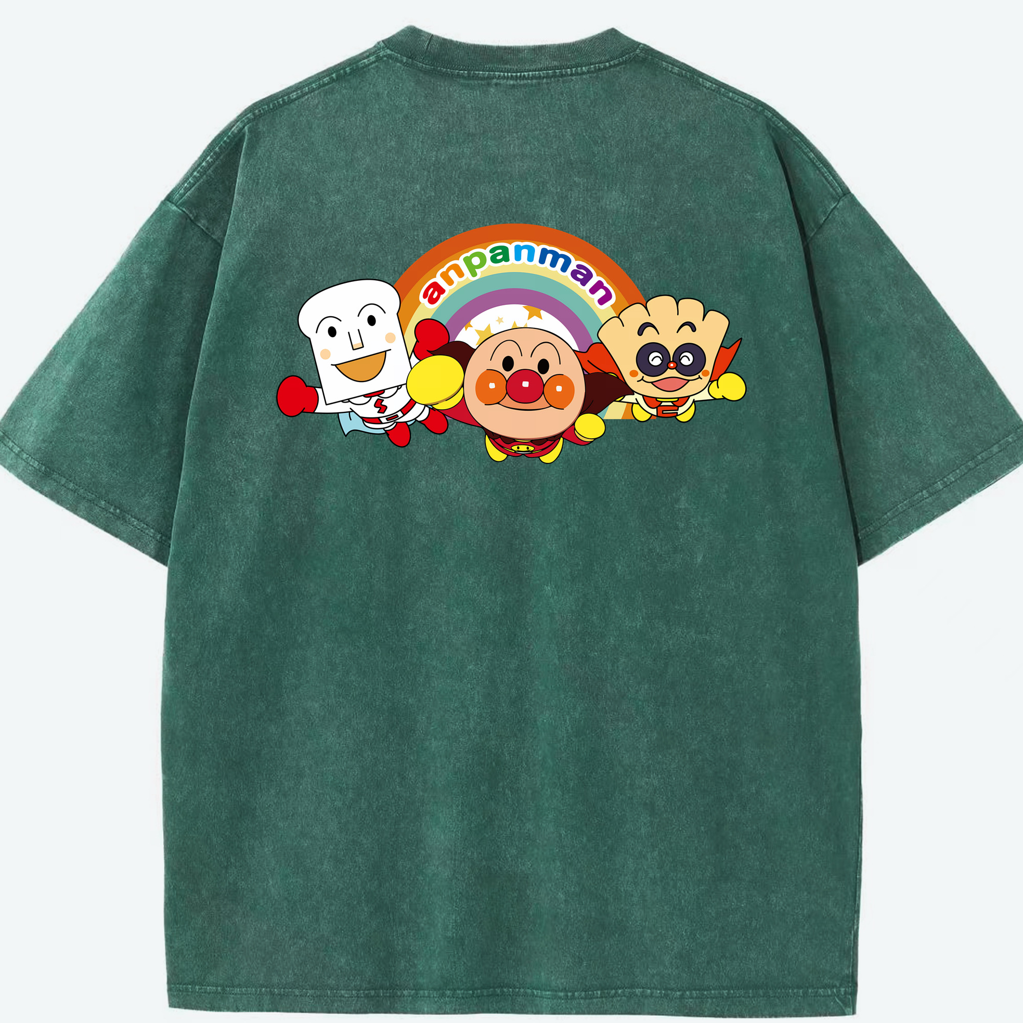 （画像用） アンパンマン Anpanman 綿100% ヴィンテージ風 半袖Tシャツ（背面プリント）